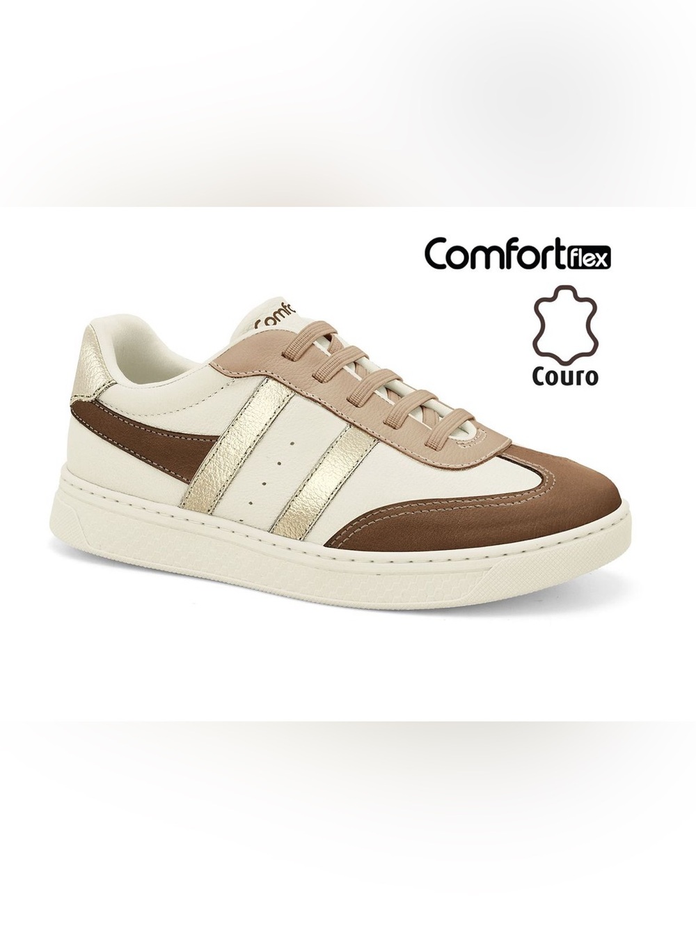 NIB- COMFORT FLEX Relax Soft Gold & Brown Comfort Sneaker